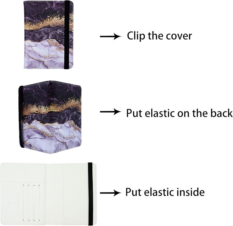 bassyil Passport Holder for Women and Men PU Leather Passport Cover for Travel (Black Marble) - Image 3